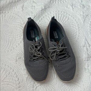 Kids Johnston & Murphy Charcoal Knit Lace-Up Shoes